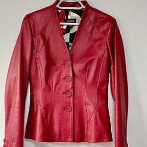 Ladies' Danier Red Leather Jacket size 2XS